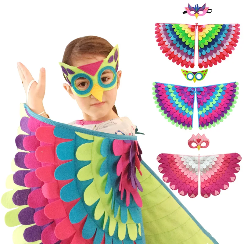 Felt Bird Wings Kids Animal Costume Funny Halloween Butterfly Wing Dress Up for Child Party Role Play