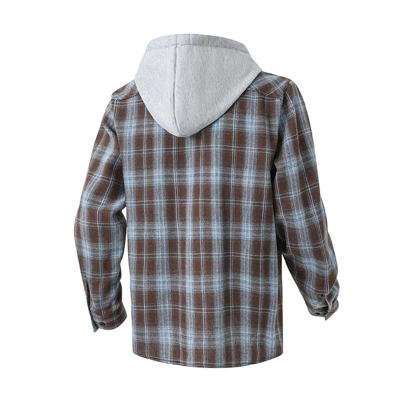 Men's Casual Long Sleeved Checkered Hoodie 2025 Fashionable Versatile Top for Autumn And Winter