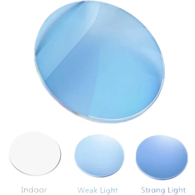 

1.61 Polycarbnate Multi-Color Photochromic Lenses 70mm -6/-2 UV400 Anti-Glaring HMC+EMI for Rimless Glasses