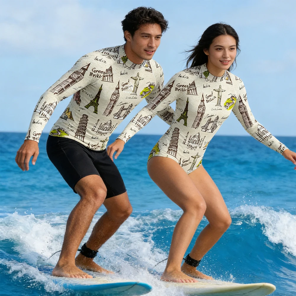 Guard for Men and Women Long Sleeve UPF 50+ Lightweight Swim Shirts UV Protection Compression Surfing Water Clothing Quick Dry