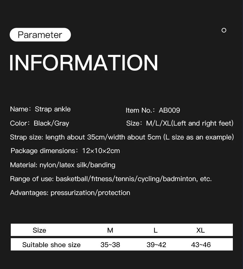 1개 발목 보호대 압박 슬리브 통기성 부상 회복 관절 통증 농구 발 스포츠 양말 토빌레라