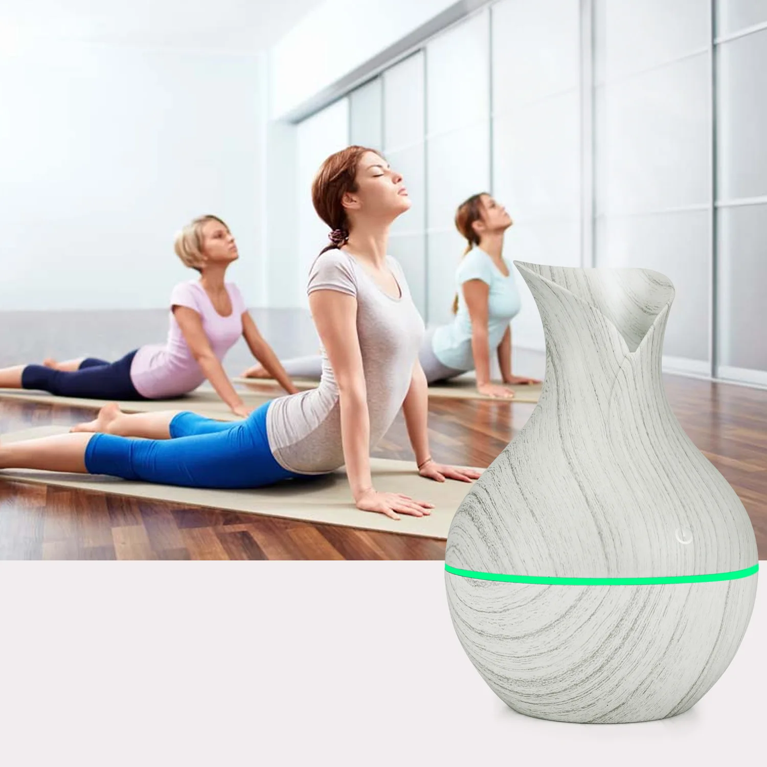 130ML Humidifier Wood Grain Seven Colors Noctilucent Aromatherapy Noiseless Machine Car Household Humidifier