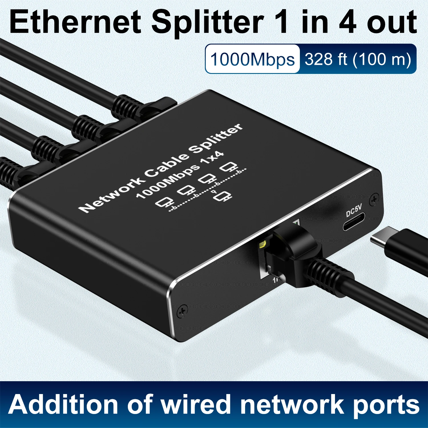 Natalink RJ45 Splitter 1 Ke 2/3/4 Adaptor Ethernet Kabel Jaringan Internet Extender RJ45 Coupler untuk PC Laptop TV Box Router