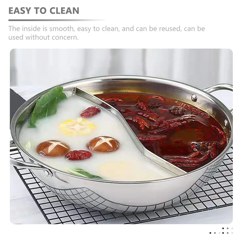 

Нержавеющая сталь с двумя вкусами, горячая кастрюля, плита Шабу для индукционной газовой электрической плиты, разделенная кастрюля, сковорода, необходимая для кухни