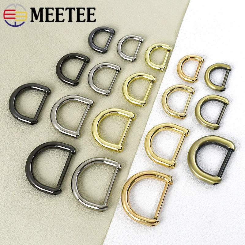 

5/10Pcs 13-25mm Metal D Ring Buckle for Bag Strap Removable Screw Clasp Webbing Chain Adjuster DIY Sewing Hardware Accessories