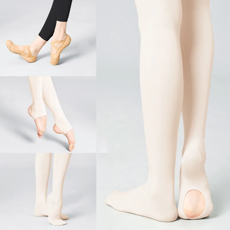 Ballet Woman Tights Ballet Core Professional White Ninth Pantyhose Convertible Dance Socks Stirrup Tights Dance Outfit For Kid