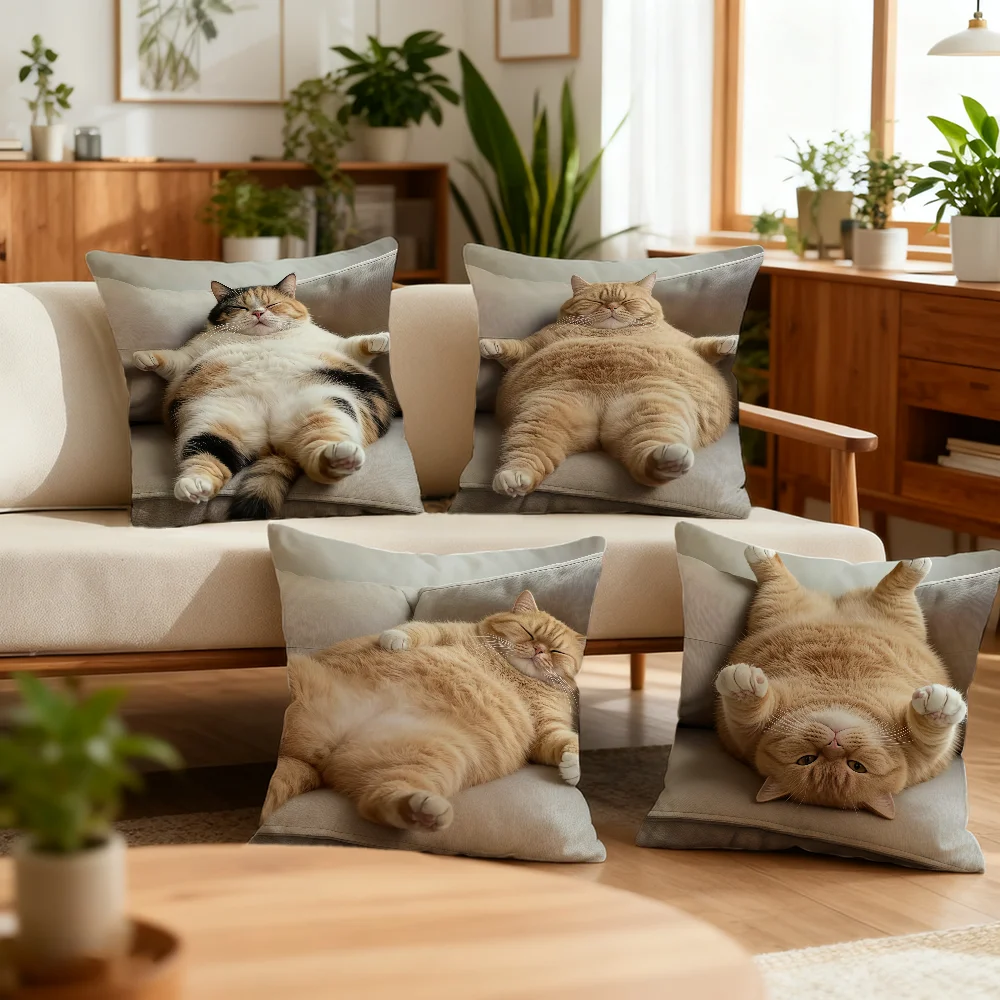 Adorable Ginger Cat cushion cover Decoration Room Shop Car Best Home Office Coffee Pillow Sofa Printing Nordic Simplicity Hit