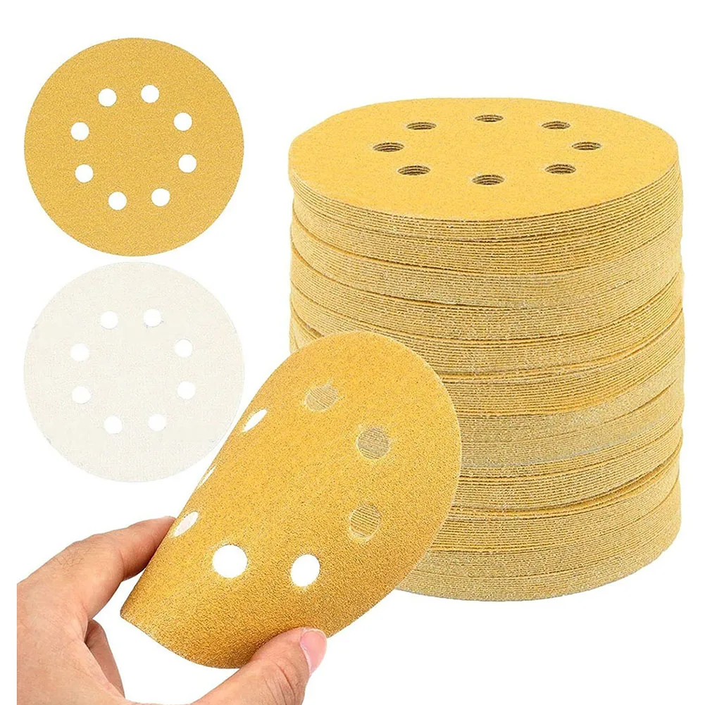 20pcs 5 Inch 8 Holes Sanding Discs Sanding Polishing Sandpaper 80-600 Grit For Metal Woodworking Handicrafts Polishing Tool