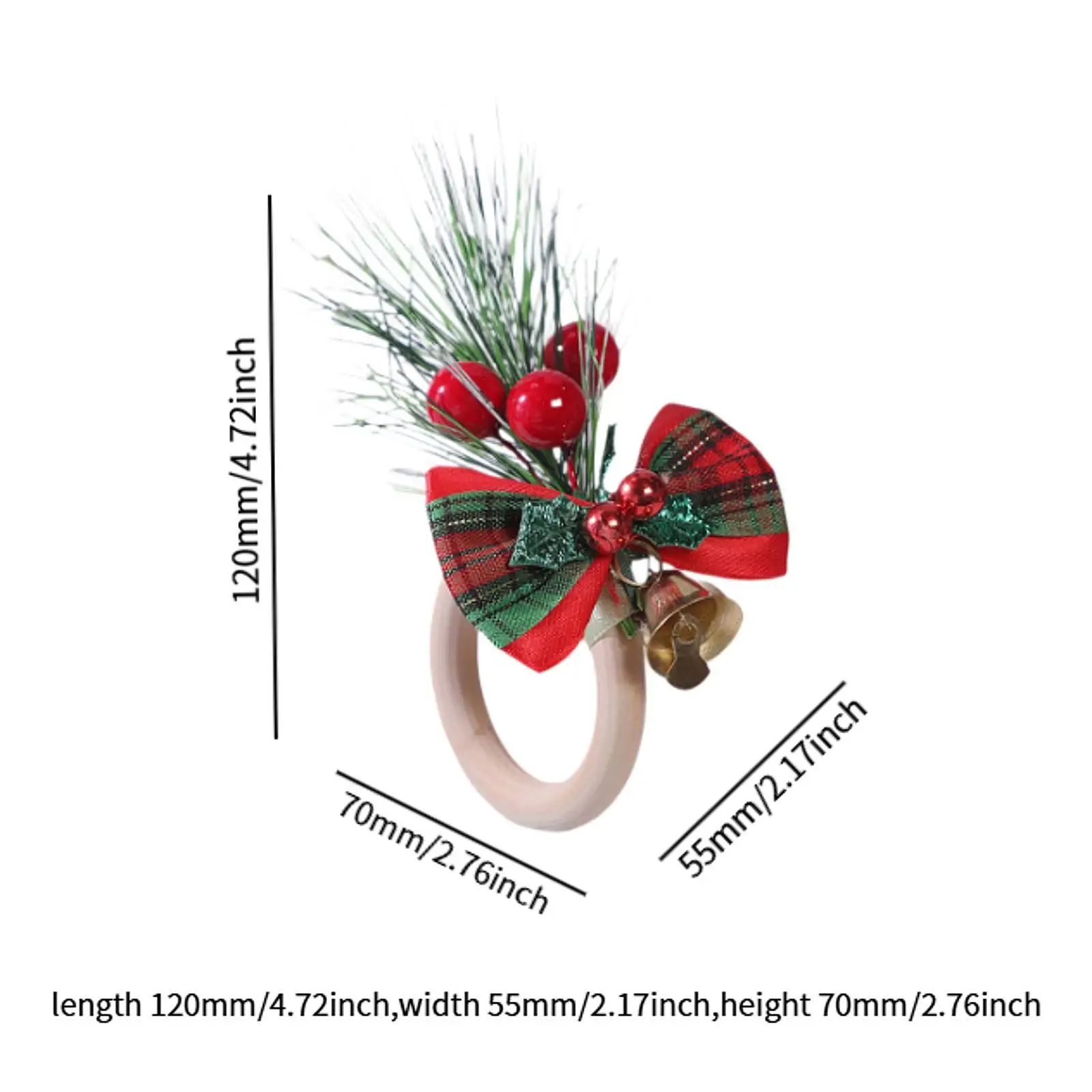 Christmas Napkin Ring Table Settings Decor for Kitchen Banquet Birthday