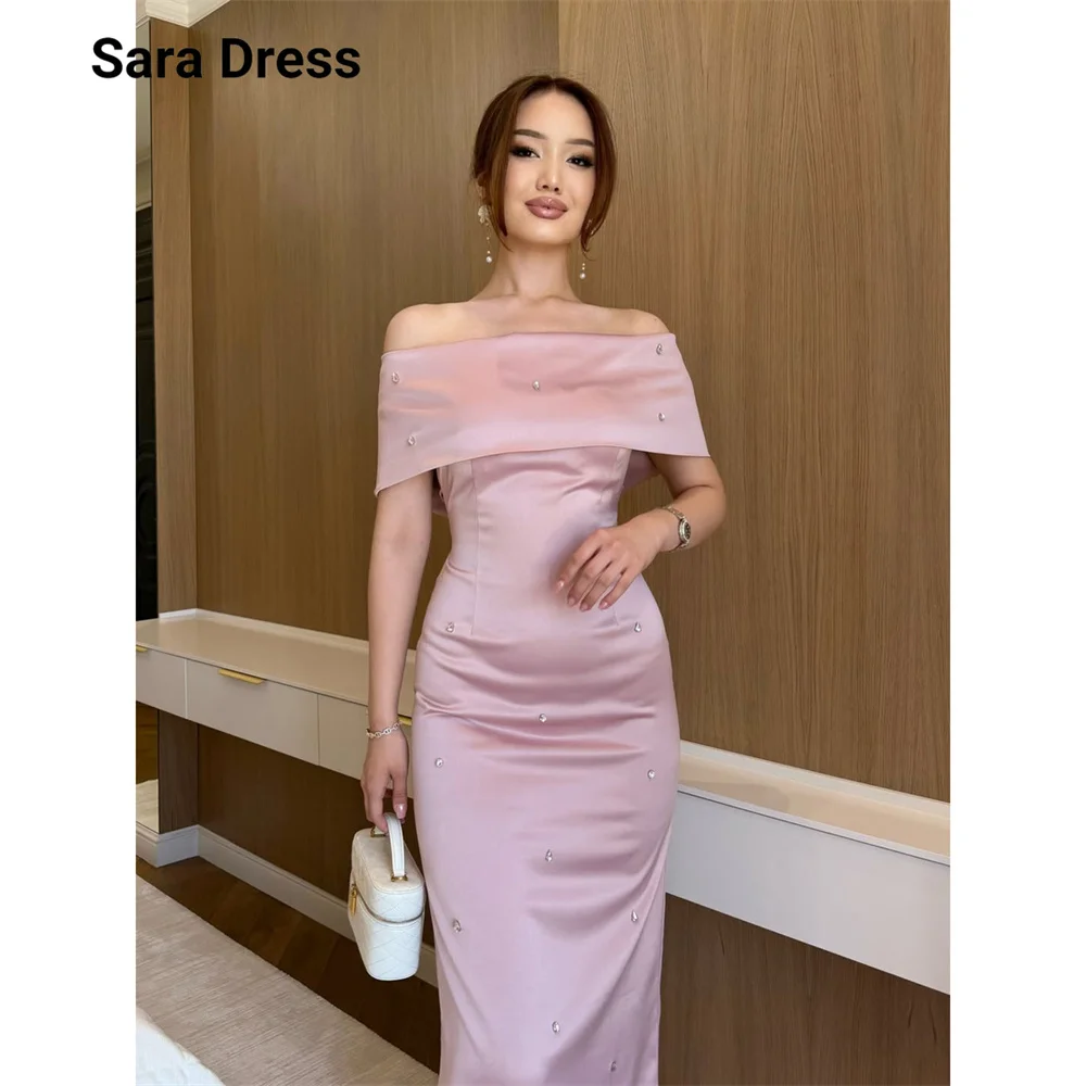 

Sara Custom Pink Strapless Fishtail Ankle Length Women's Prom Dress 2026 Evening Dresses for Woman Party Wedding Elegant Gown