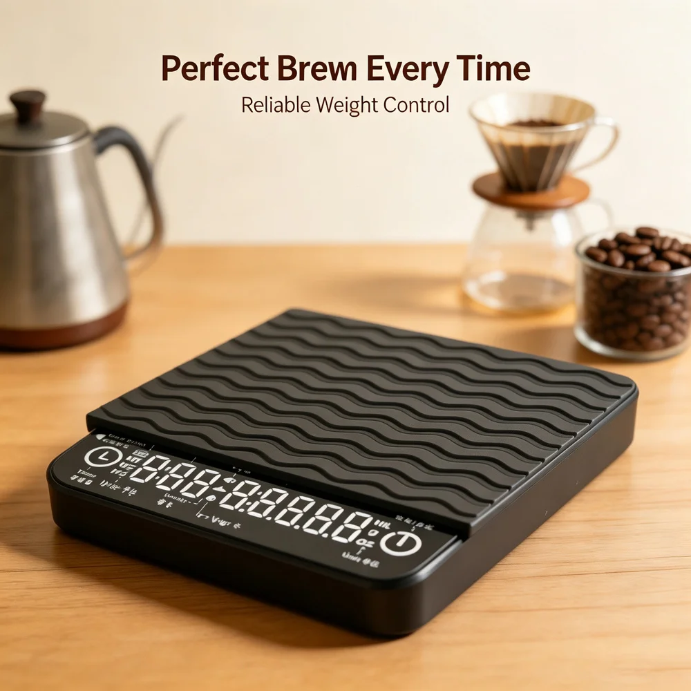 Anti Slip Waterproof Digital Coffee Scale Timer Multi Unit Electronic Scale For Barista Coffee Shop Household Coffee Weighing