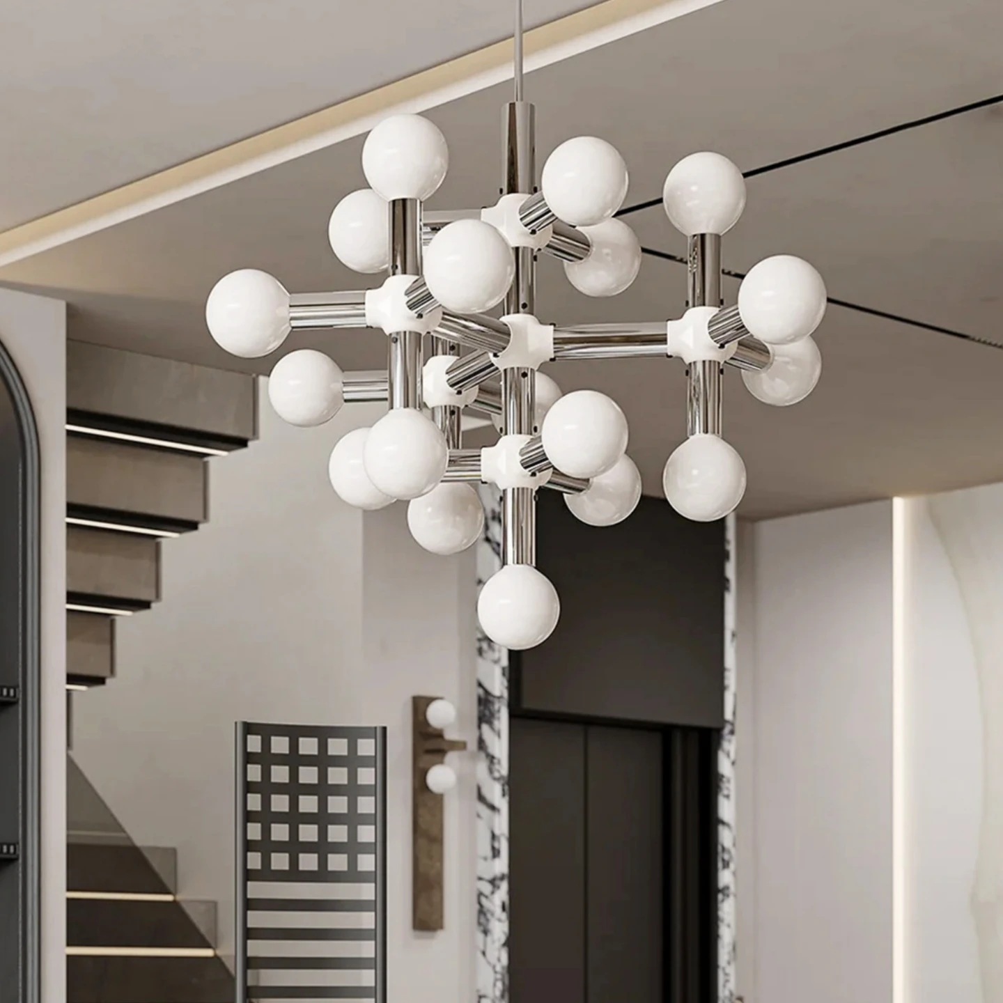 Nuclear Atom Chandelier Modern Boho Magic Bean Lighting Luxury Living Room Ceiling Chandeliers Simple Light Fixture Indoor