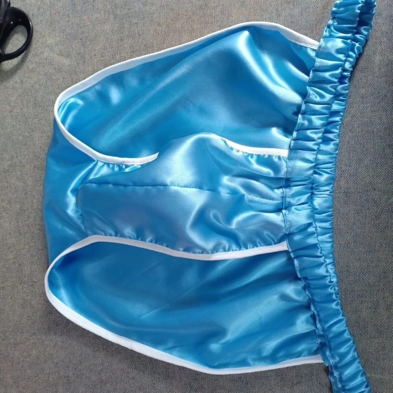 Handmade Men's Sexy Sleek Double-sided Satin Panties Delicate Silky Texture Briefs Sissy Crossdressing Erotic Thong Plus Size