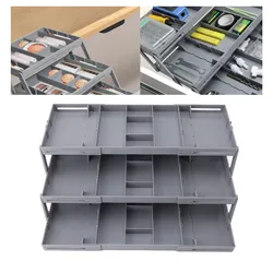 Drawer Organizer Single Row Expandable Folding Jewelry Organizer Tray Earring Storage Display Case for Office Bathroom Kitchen