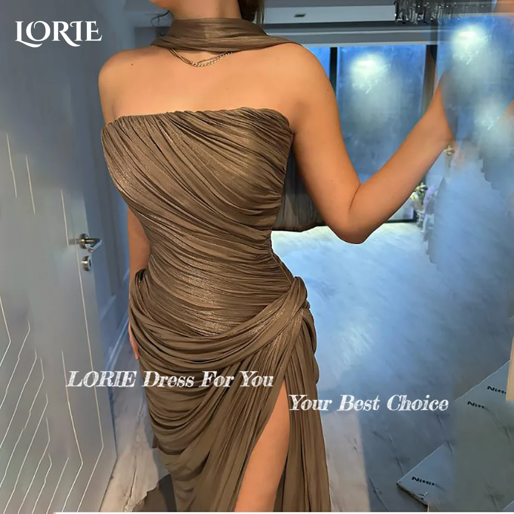 

LORIE Off Shoulder Mermaid Evening Dresses Elegant Strapless Prom Dresses Pleats Velvet Backless Saudi Party Gown Customized