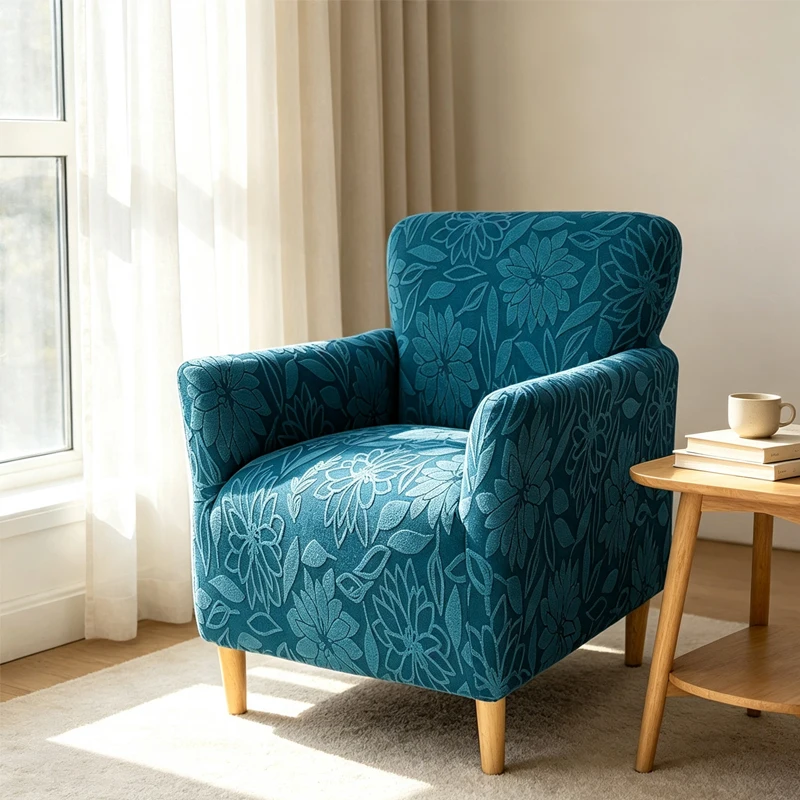 Sofa Cover Lounge Chair Cover High Elastic Soft Jacquard Club Bar Chair Cover Home Bar Hotel Office Armchair Protector Case