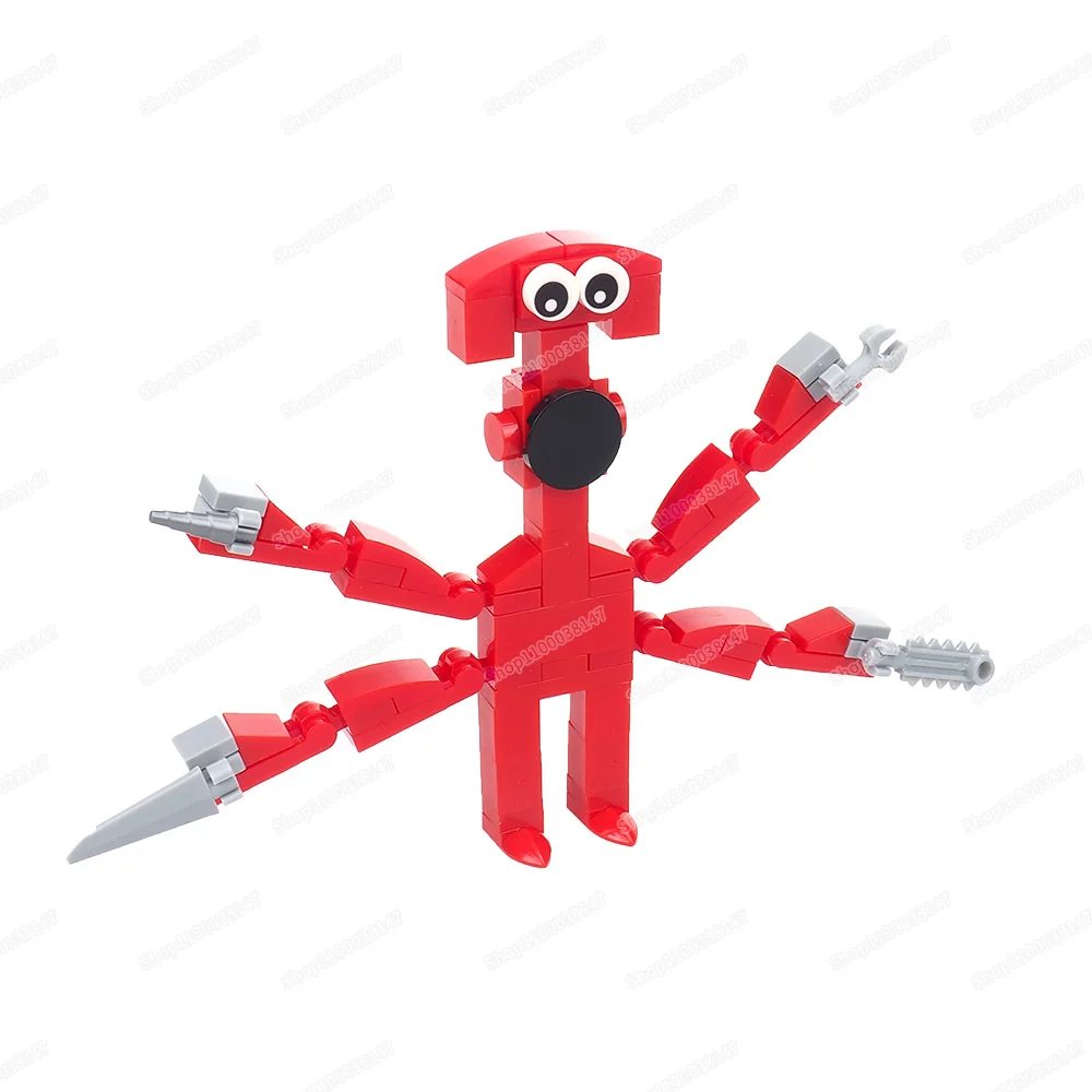 Red Weapons Tentacle Building Block Assembly Figures Banban Cute Monsters Kindergarten Mutation War Model Children Gift Boy Toys