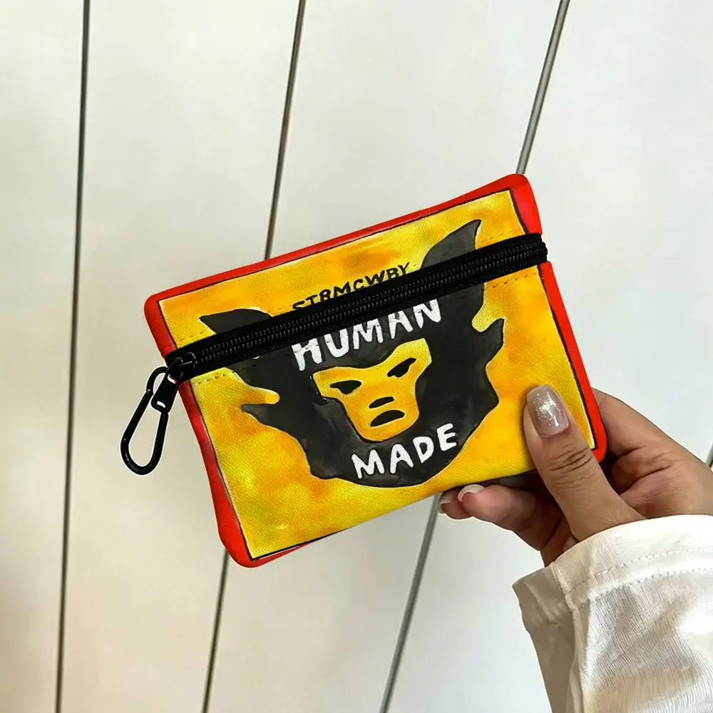 Modische H-Human M-Made Oxford-Stoff Reißverschluss-Geldbörse Multifunktionale Hängetasche für Kreditkarten, Schlüssel, Münzen, Ohrhörer – Detail 6