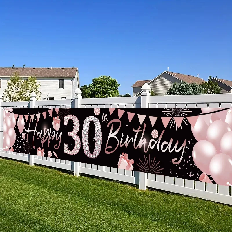 1pc Birthday Banner Decorations For Women,Cheer Sign Party Supplies,Party Decorations Photo Booth Props,Yard Decor,Wall Decor