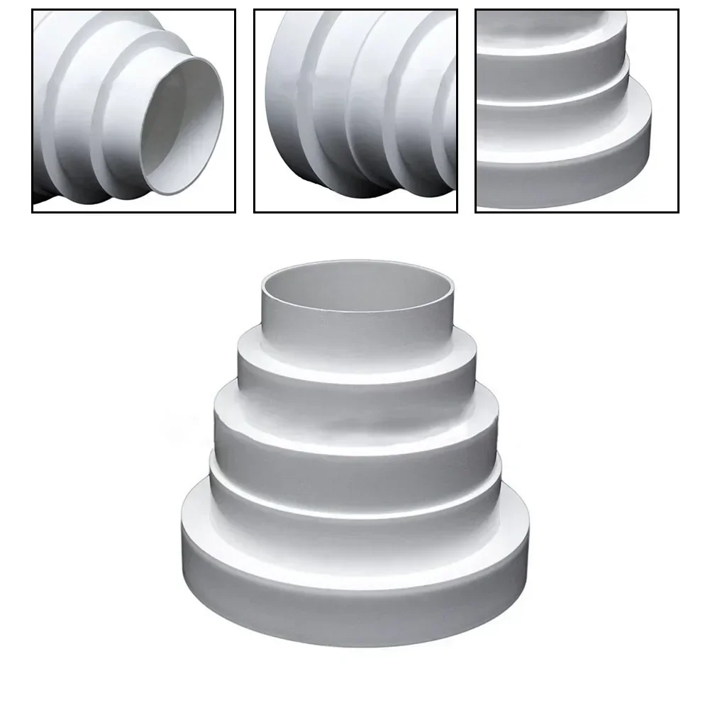 1PCS 80-150mm Pipe ABS Plastic Duct Reducer Extractor Fan Pipe Connector Onnection With Air Ducts For Range Hood Exhaust Duct