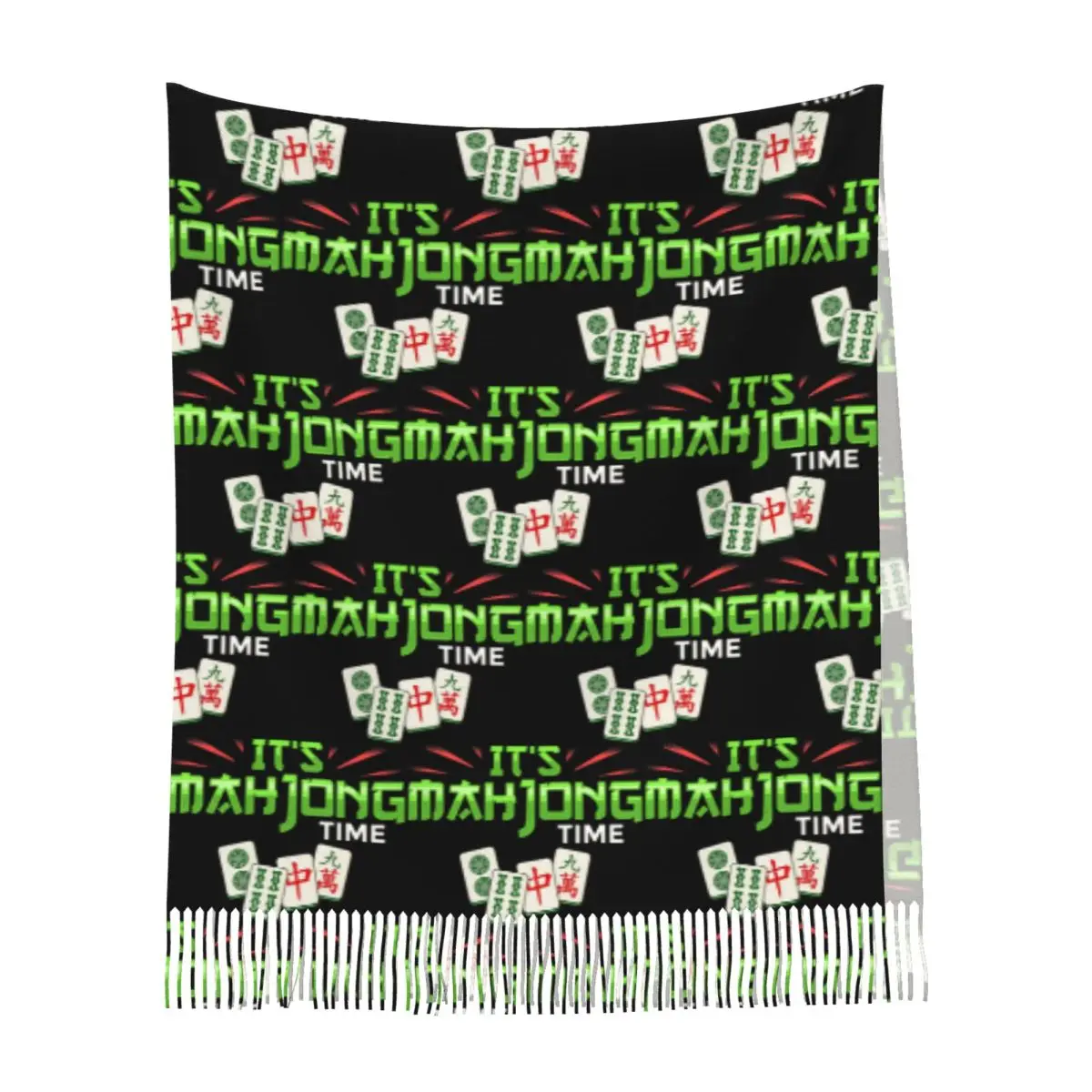 جونغ لعبة ماه جونغ لاعب على الانترنت البلاط وشاح شرابة الأوشحة للنساء شالات دافئة ويلتف كبير الخريف الشتاء شال التفاف #3