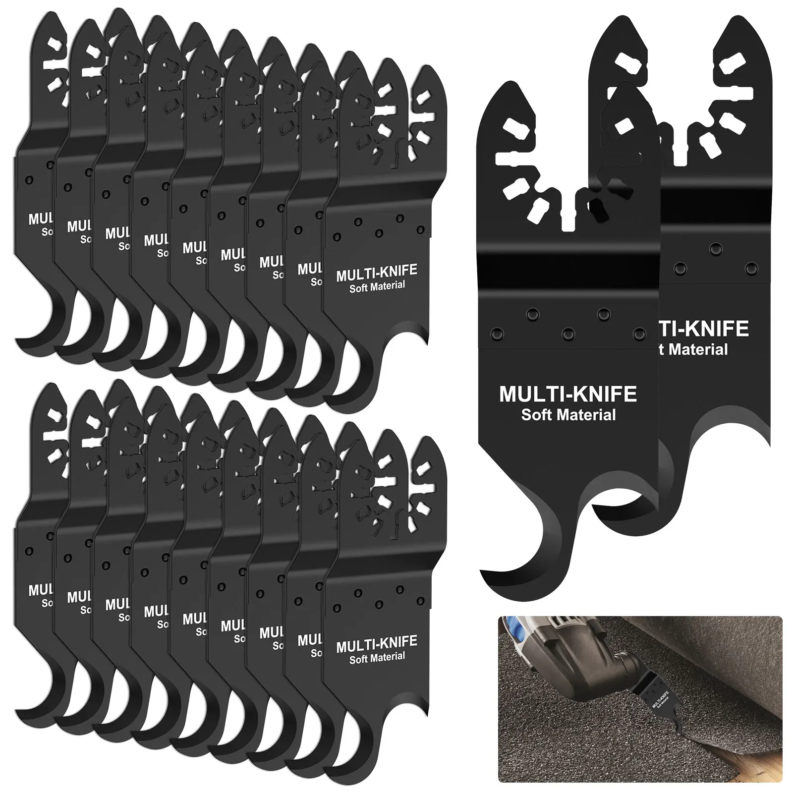 12-20-個ユニバーサル鋸刃高炭素鋼振動鋸刃多機能ダブルフックナイフブレードブランケットカーペット用