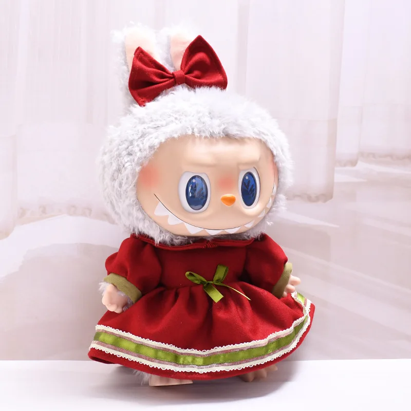38cm 라부부 인형 옷 크리스마스 작업복 치마 라부부 인형 의상 액세서리