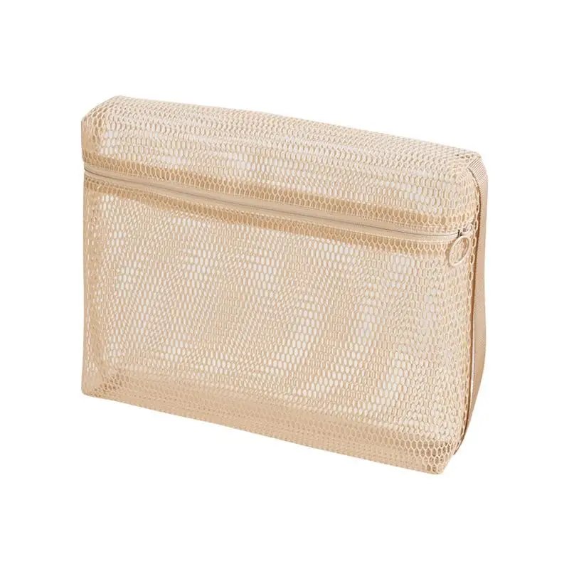 Leichte, strapazierfähige Kosmetiktasche aus Mesh mit sicherem Reißverschluss und durchsichtigem Design für Reisen, tägliche Hautpflege und Aufbewahrung von Toilettenartikeln – Detail 5