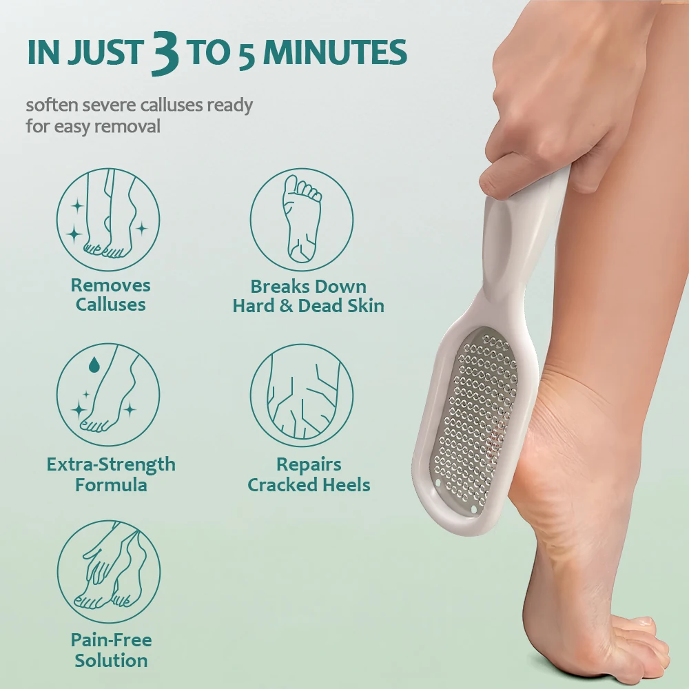 Nailpop Professional Callus Remover for Feet Extra Strength Gel & Rasp Foot File Kit Dead Skin Remover Cracked Heels Dry Skin