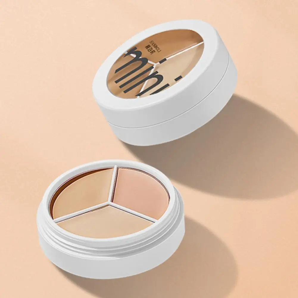 Three-color Concealer Easy-to-spread Concealer Long Lasting Concealer Palette for Full Coverage of Dark Circles Acne Spots