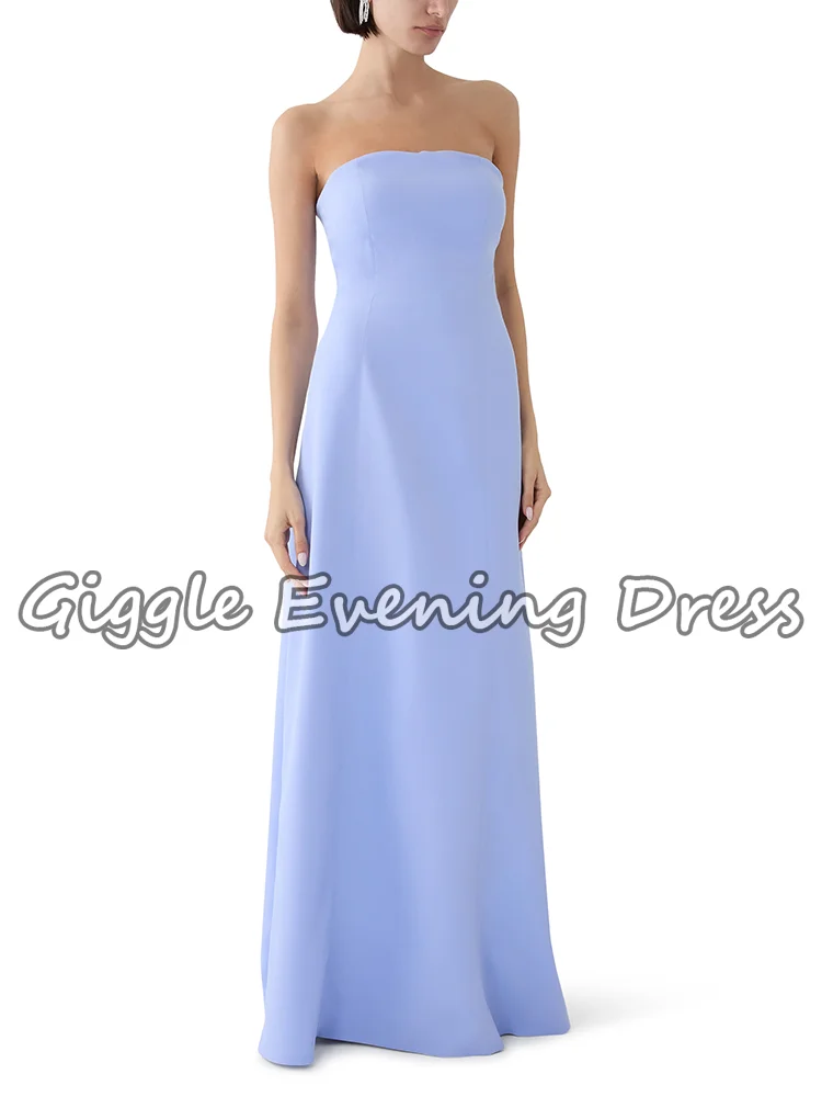 Giggle – robe de soirée élégante en Jersey bleu clair, classique, sans bretelles, perles cousues à la main, Cape sirène, robes d'occasion spéciale personnalisées