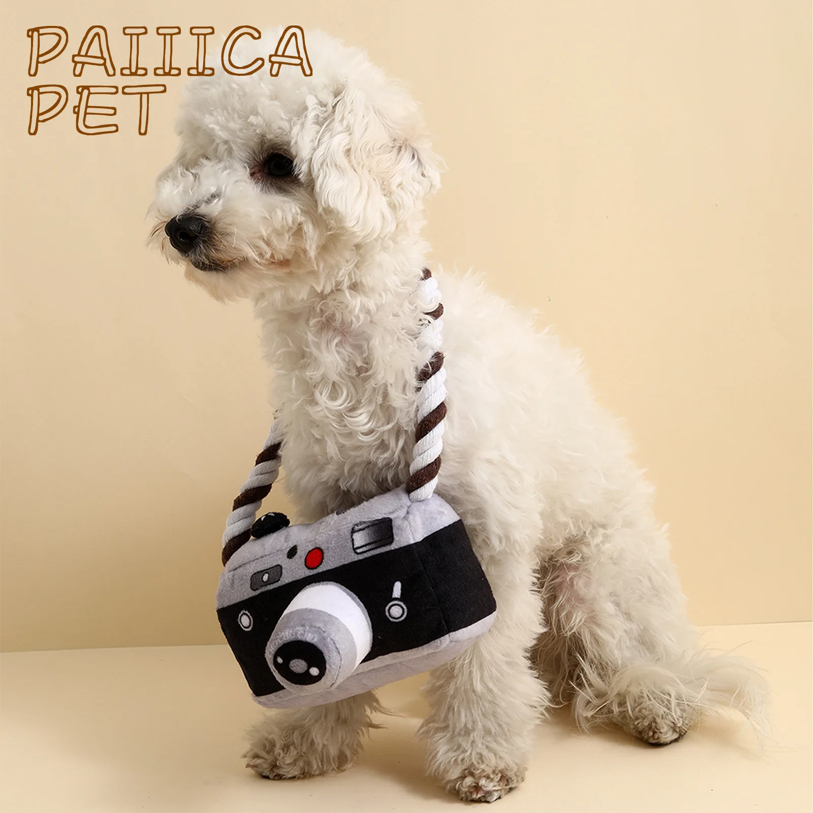 

Dog Toy Plush Camera Cotton Rope Resistant To Biting and Grinding Teeth Pet Toys Puppy Plush Squeak Toys