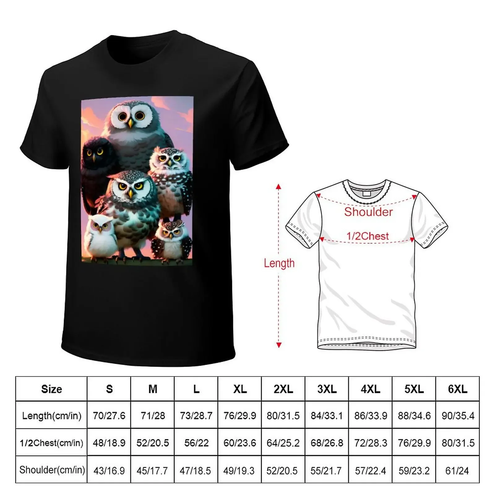 Famille de hiboux Couleur P20987 T-Shirt quick-drying animal prinfor boys designer shirts korean fashion workout shirts for men