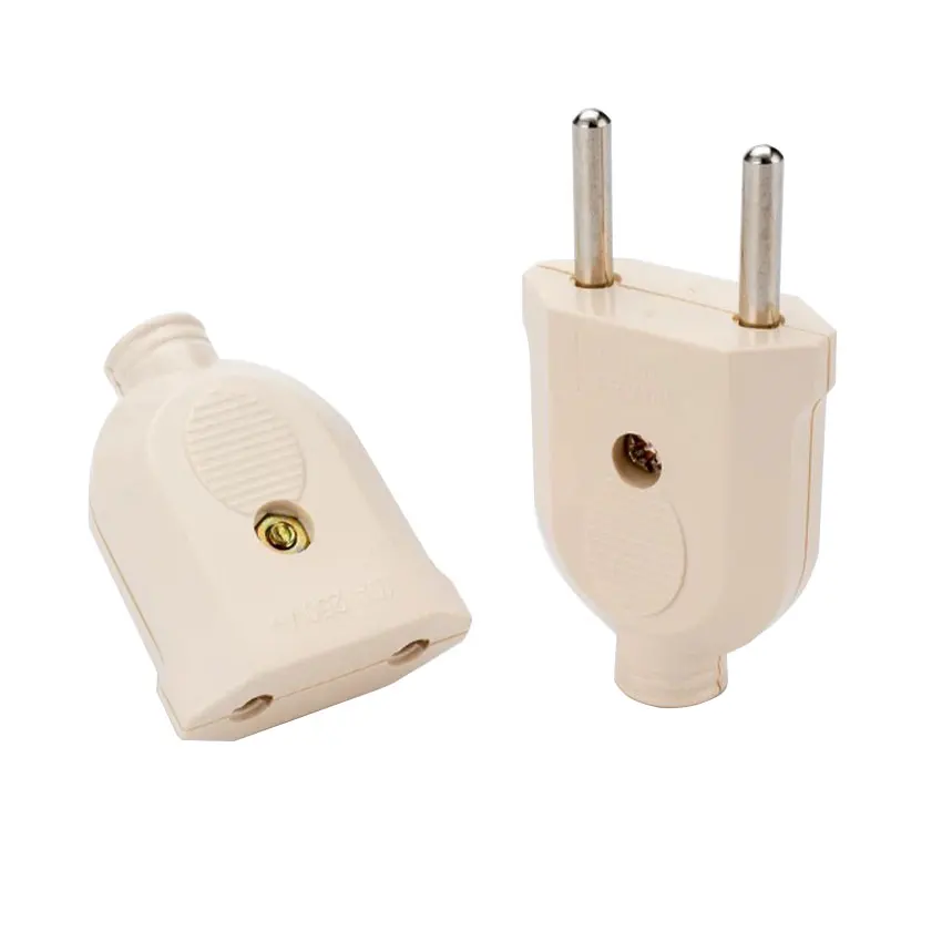 

1/5/10PCS EU European 2 Pin AC Electric Power Male Plug Female Socket Outlet Adaptor Adapter Wire Rewireable Cord Connector