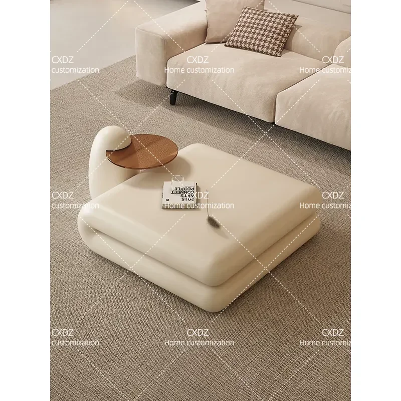 Cream white fiberglass fiber reinforced plastic book coffee table combination Italian minimalist special-shaped design
