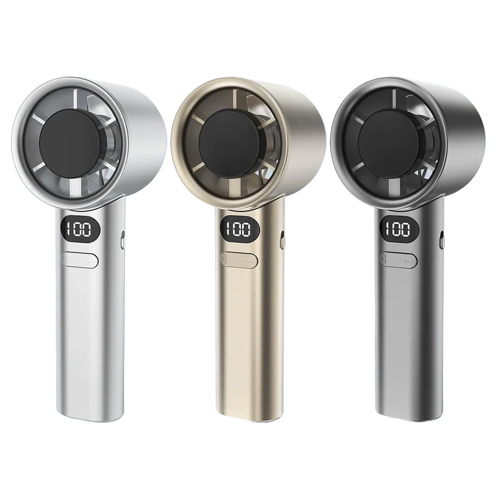 

Новый портативный ручной вентилятор, перезаряжаемый через USB мини-вентилятор с цифровым дисплеем, небольшой электрический вентилятор для кемпинга на открытом воздухе