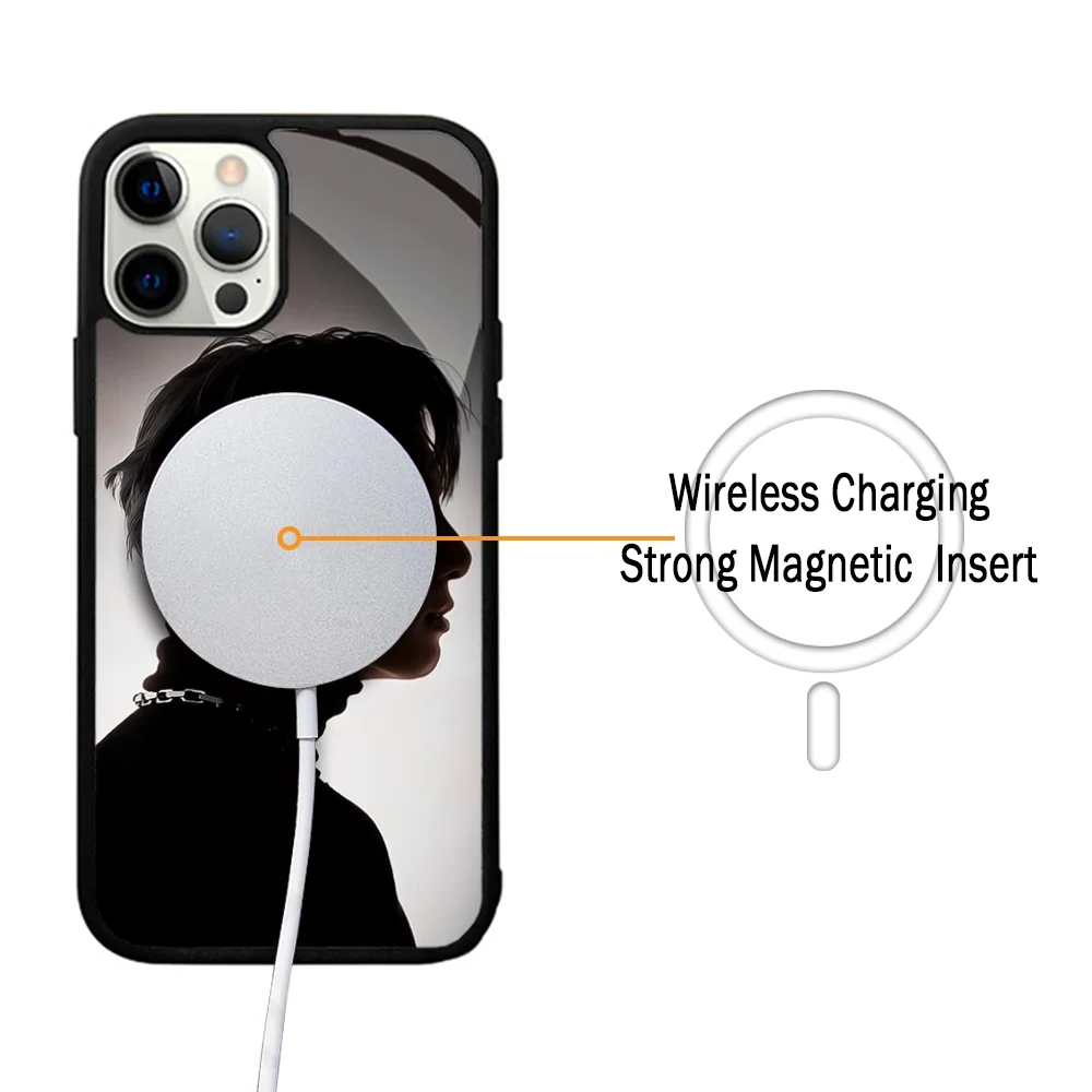 Korea E-Euphoria J-Jungkook-K-KPOP Phone Case For IPhone 11 12 13 14 15 Plus Pro Max Mirror Acrylic Cover For Magsafe