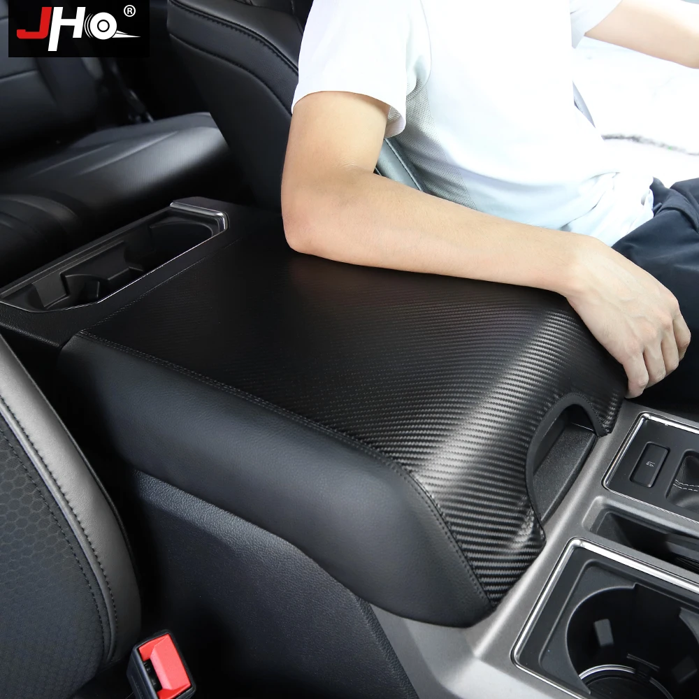 

JHO Car Arm Rest Console Armrest Protective Cover For Ford F150 2015-2020 Raptor XLT 2018 2019 2017 2016 Interior Accessories