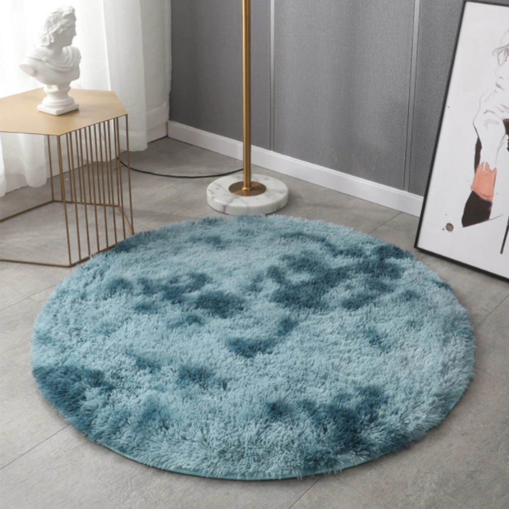 Round Bedroom Carpet Nonslip Area Rug Gradient Color Door Washable Mat