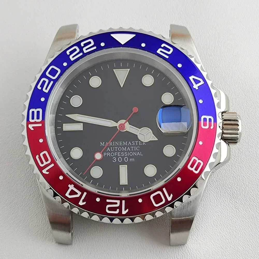 Корпус NH35 40 мм, мужской корпус для часов, корпус из нержавеющей стали, сапфировое стекло, подходит для NH35 NH36, детали для часов с механизмом, новый DIY