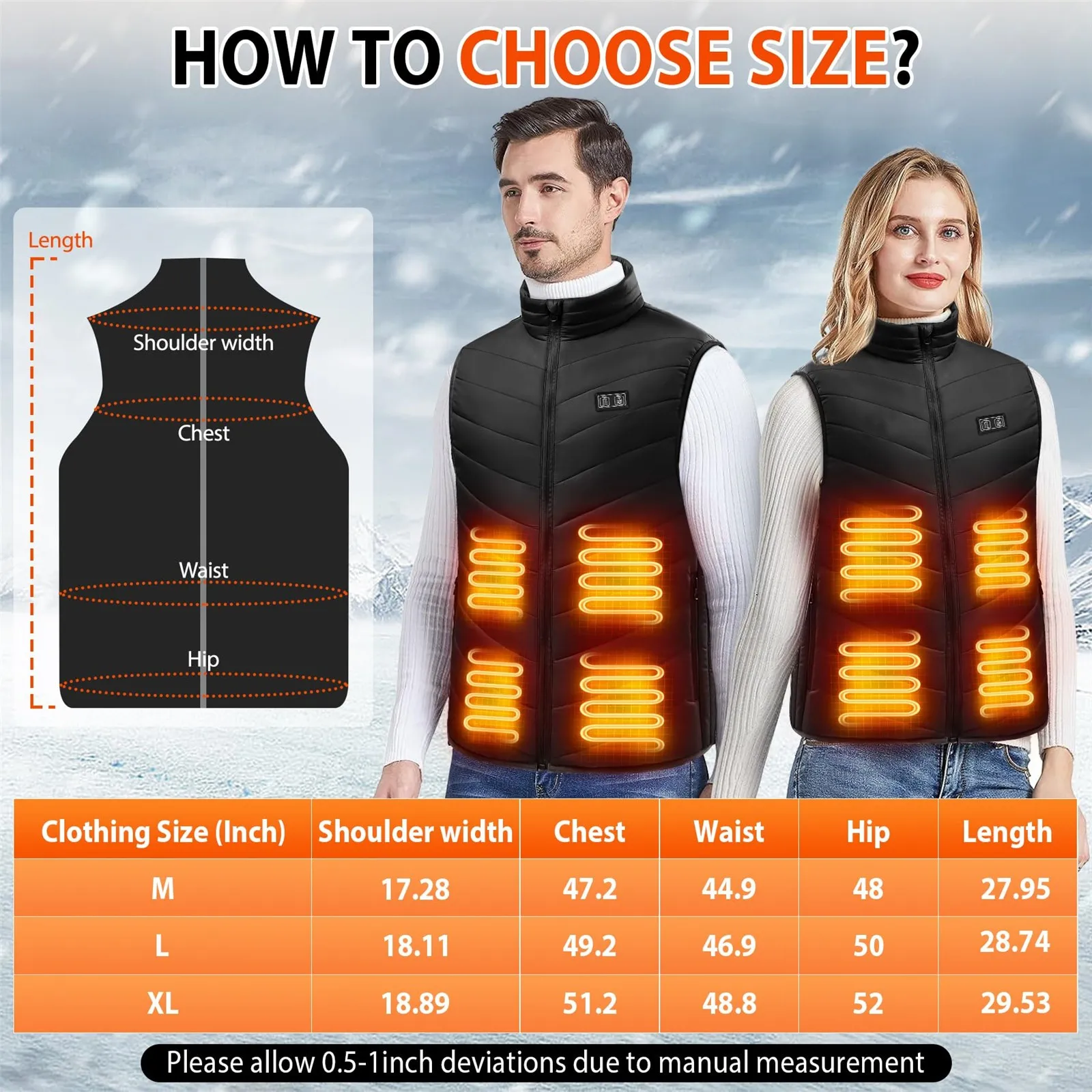 Unisex Zone 15 Smart Heating Vest Warm Winter Outdoor Coats For Men And Women Fashion Smart Heating Clothing Heated Vest