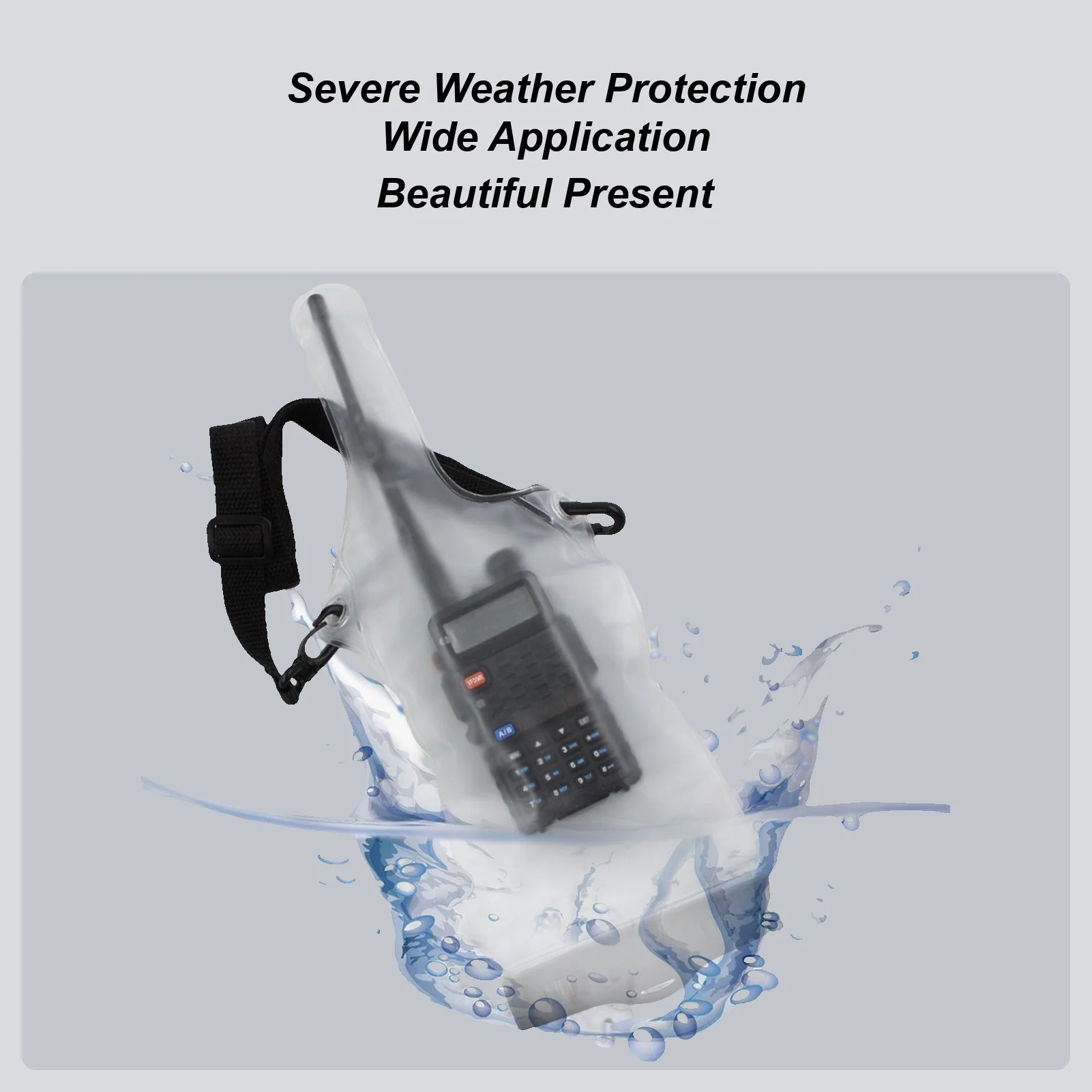 

Waterproof Radio Case Plastic Carry Case Pouch For Baofeng UV-5R BF-888S UV-21 Walkie Talkies For Swimming Surfing, Kayaking