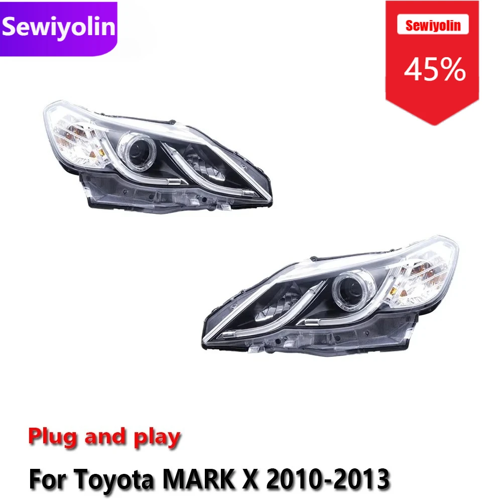 

Car DRL LED Headlight Assemblies For Toyota MARK X 2010-2013 Fog DRL Brake Turn Signal Lamp Plug And Play