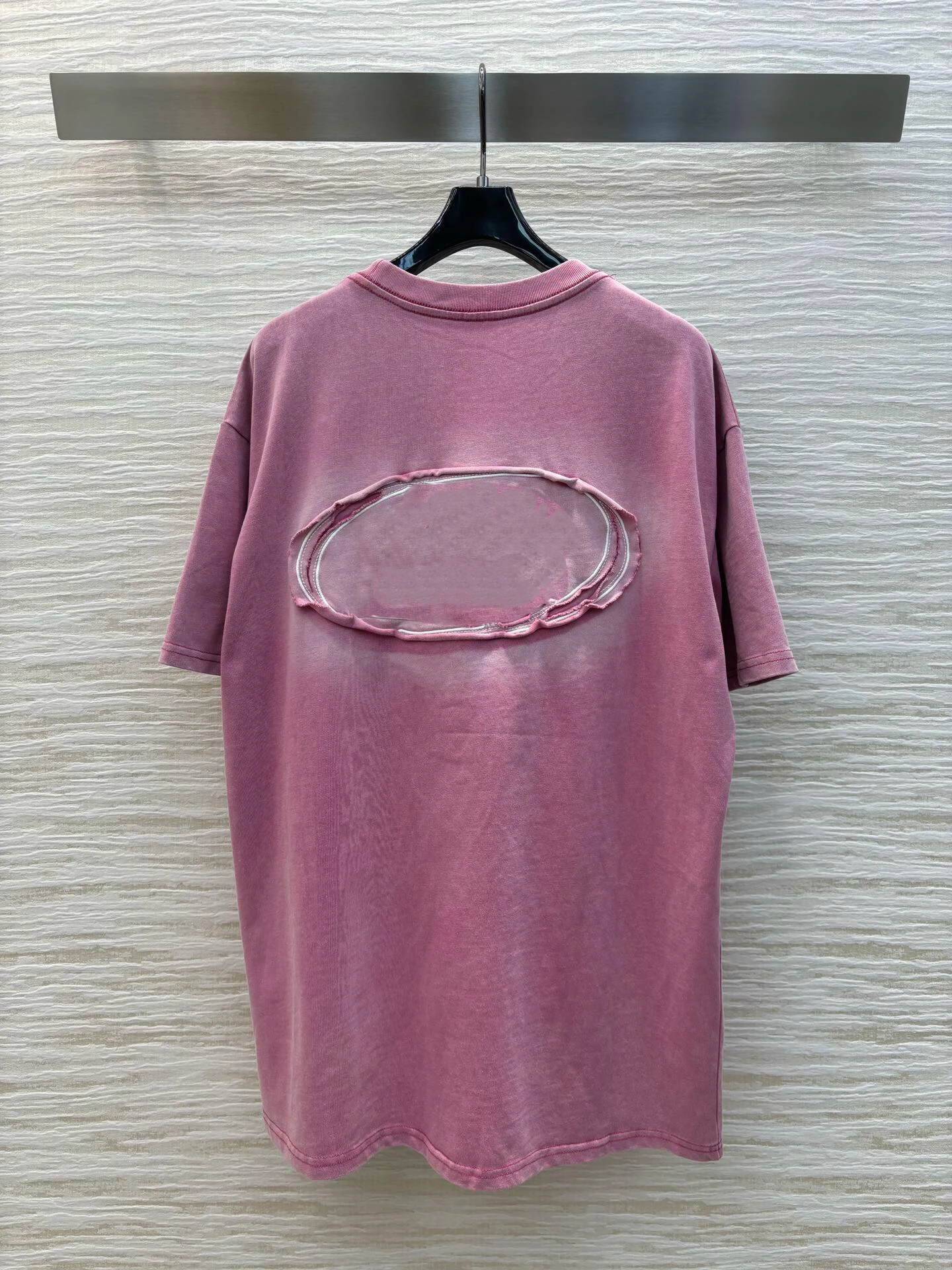 Pink Gradient Decal Loose T-shirt, New, 22-2024