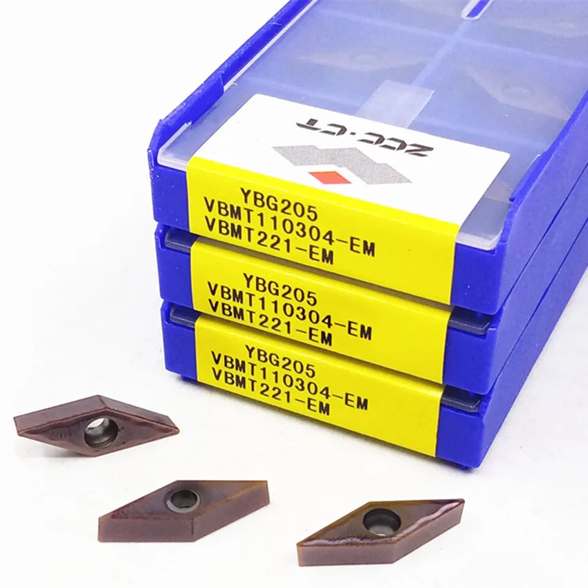 VBMT110304-EM YBG205/VBMT110304-EM YBG202/VBMT110308-EM YBG205/VBMT110308-EM YBG202 VBMT11 ZCC.CT CNC carbide inserts 10pcs/box