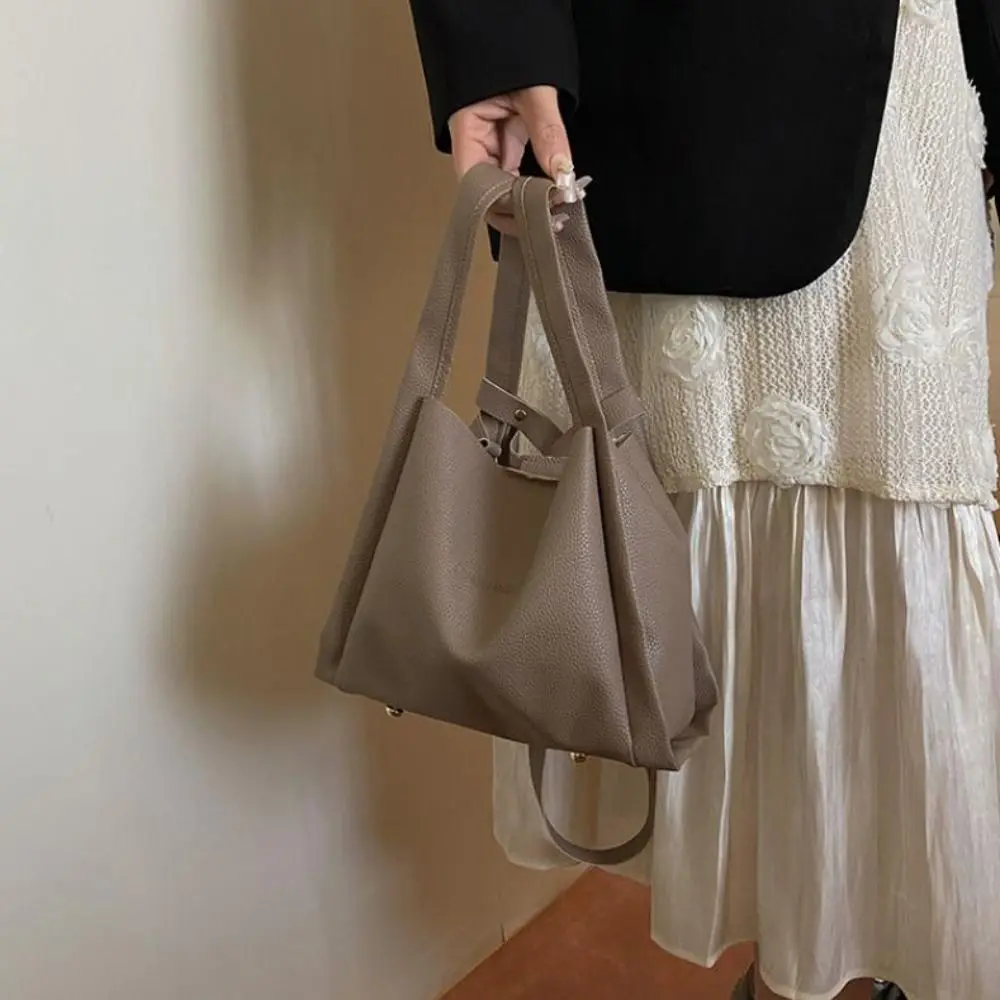 

2 шт./компл. повседневные универсальные сумки-ведра из искусственной кожи, роскошная сумка на одно плечо с маленькой сумкой, однотонная женская сумка подмышками