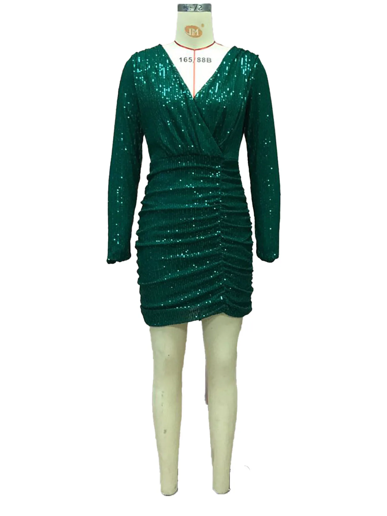 Abito da donna Elegante moda Bellissimi abiti da donna Party Mini abito aderente con scollo a V sexy Abito con paillettes alla moda per le donne