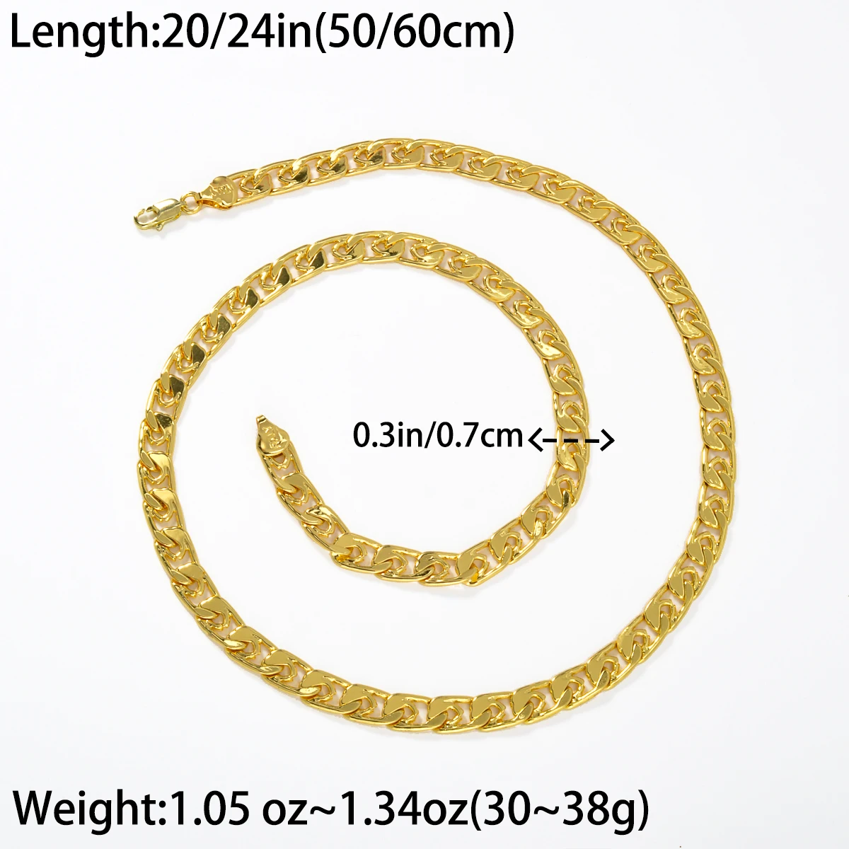 Unisex Polished Curb Link Neck - огляд і ціна Men Accessories In Dubai