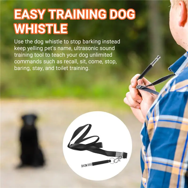 Apito para cães A67K, apito profissional para treinamento de cães para parar de latir, frequência ajustável, ferramenta de treinamento de som ultrassônico silencioso B