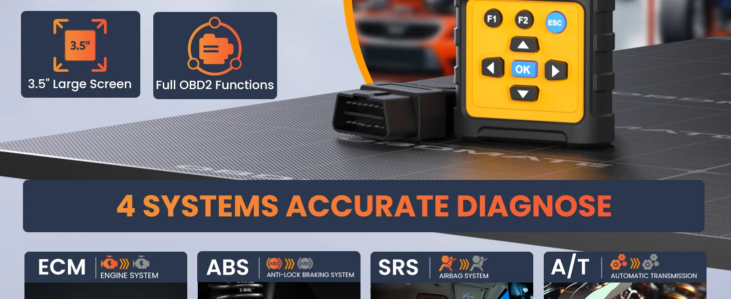 OBD2-Scanner Auto-Diagnosegerät ABS SRS Getriebesystem-Scanner Motorfehlercode-Lesegerät Automotive Scan-Tool – Detail 5